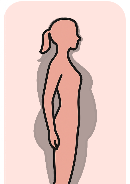 Weight loss transformation silhouette
